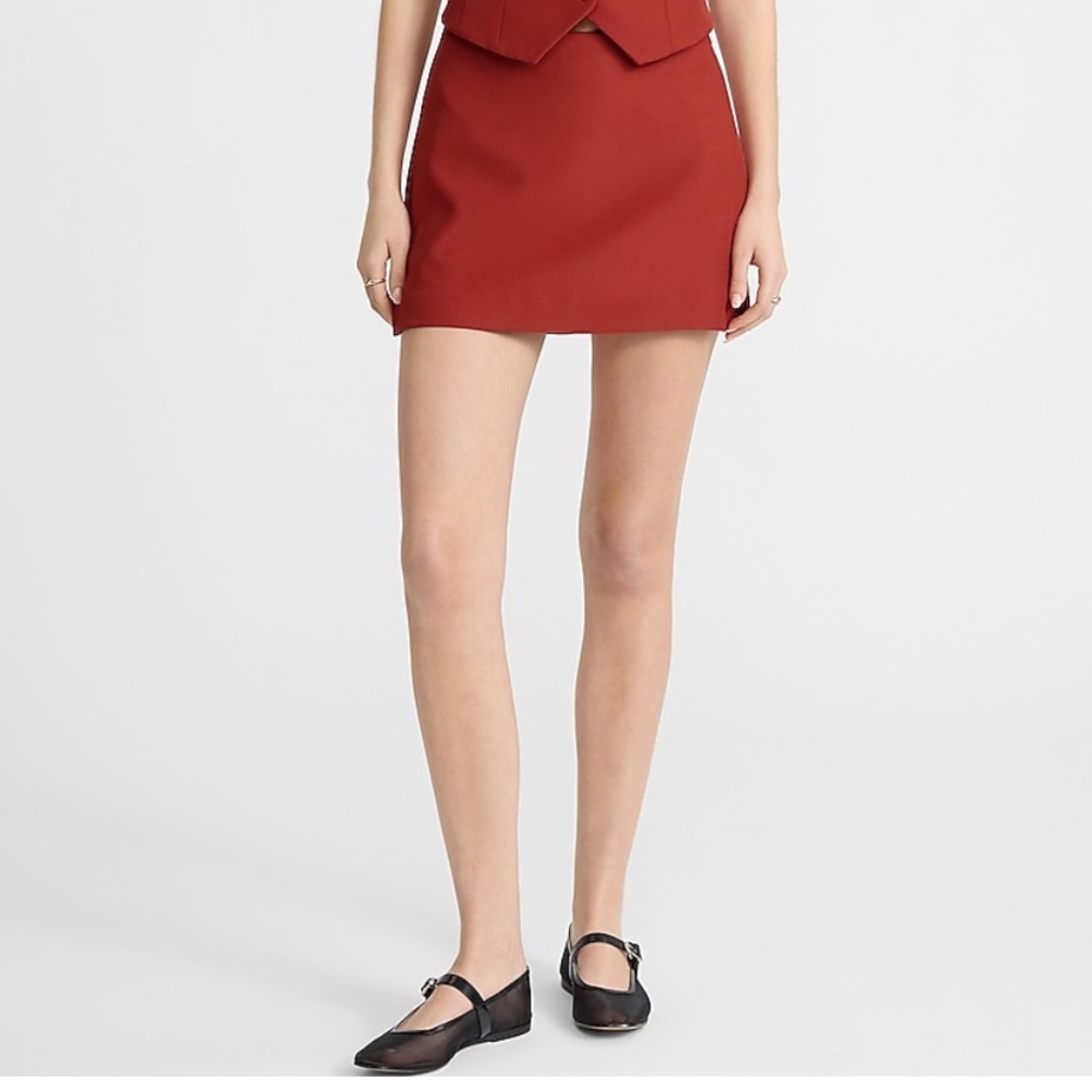 EXPRESS CINNAMON LINEN SKORT